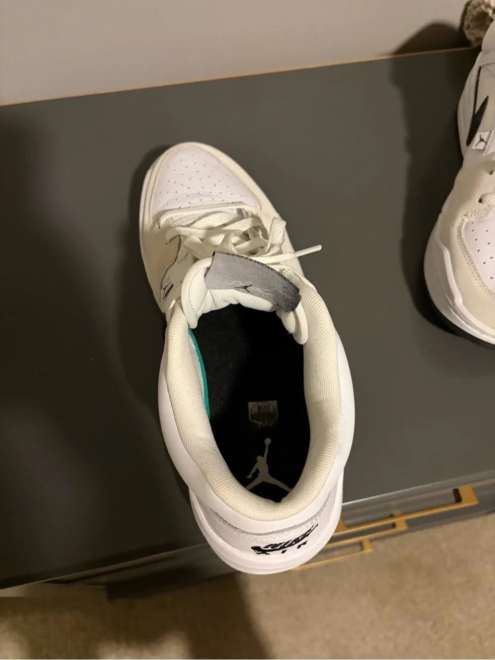 Jordan Low-Top Sneakers in White with Black Swoosh